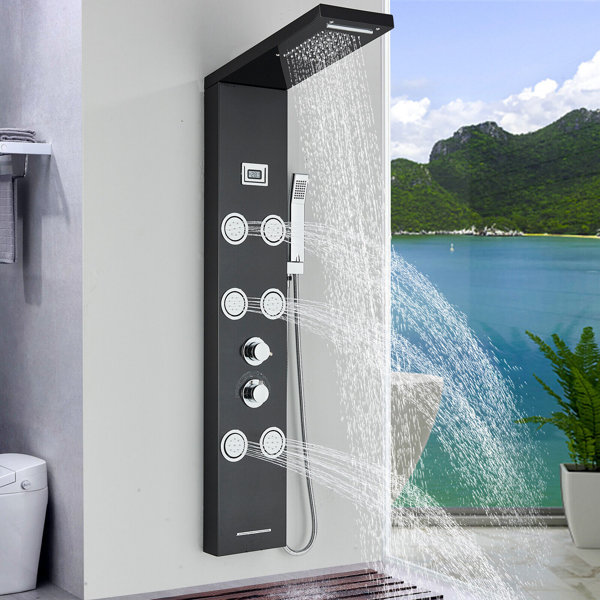 Nabiyy 45'' Shower Panel with Fixed Shower Head Wayfair